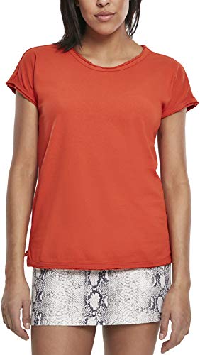Urban Classics Damska koszulka damska z nadrukiem pigmentowym, Pomarańczowy (Bloodorange 01685), XS