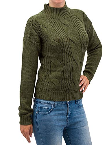 Urban Classics Damski sweter z krótkim rękawem, zielony (oliwka 176), L