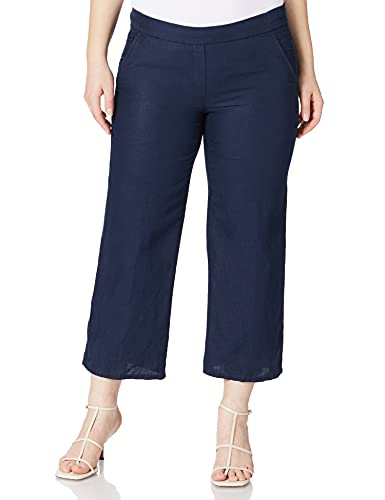 BRAX Damskie spodnie w stylu Maine S skrócone lniane spodnie, granatowy 1., 27W / 30L
