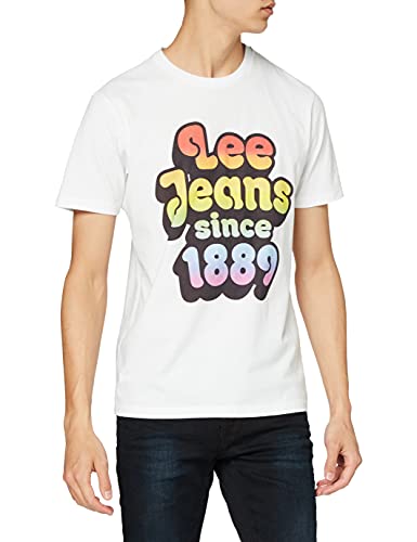 Lee Męski T-shirt Pride Tee Graphic, biały, S