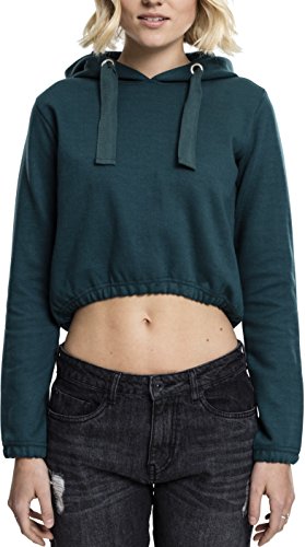Urban Classics Damska bluza z kapturem Ladies Interlock Short Hoody, Jasper., XL