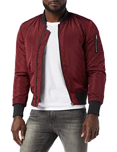 Urban Classics Męska kurtka bomberka 2-tonowa, męska kurtka bomberka, dostępna w wielu różnych kolorach, rozmiary od XS do 5XL, Wielokolorowy (Burgundy/Black 619), 5XL