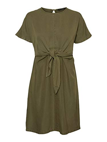 VERO MODA Damska sukienka Vmlaura Ss Front Knot Batwing Dress Ga