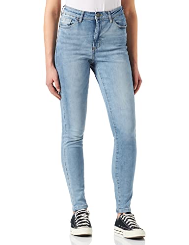 Urban Classics Damskie spodnie z wysokim stanem skinny, Authentic Blue Wash, 27W / 32L