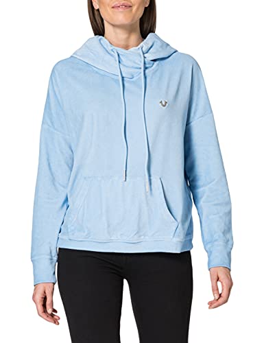 True Religion Damska bluza z kapturem Relax, Niebieski (Powder Blue), S