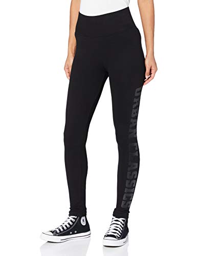 Urban Classics Damskie legginsy do jogi z wysokim stanem, długie spodnie streetwear i sportowe z logo tonalnego, rozmiary XS - 5XL