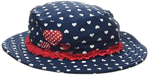 Playshoes Dziewczęca ochrona przed promieniowaniem UV kapelusz przeciwsłoneczny serce czapka, niebieski (Marine 11), 55 cm