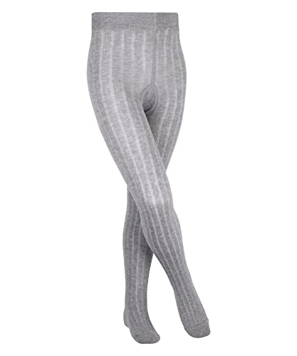 FALKE Uniseks - dzieci Rajstopy Classic Rib K TI Bawełna grube jednokolorowe 1 Para, Szary (Light Grey 3400), 98-104 (2-3 lata)
