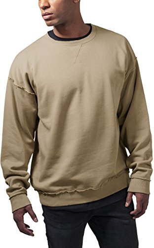 Urban Classics TB1590 Sweter męski Oversized Open Edge Crew, Ciepły piasek, M