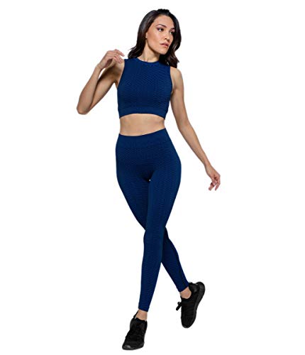 Heart And Soul Legginsy damskie Donna - Herringbone sportowe ochraniacze, niebieski, S