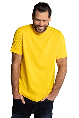 JP1880 Męski T-shirt z okrągłym dekoltem, Ciemnożółte złoto, 4XL