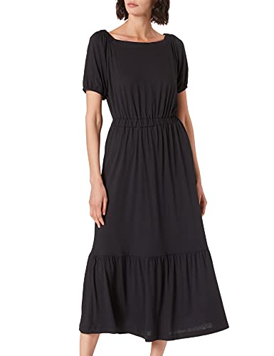 ESPRIT Carmen-sukienka maxi z LENZING™ ECOVERO™, czarny, XS