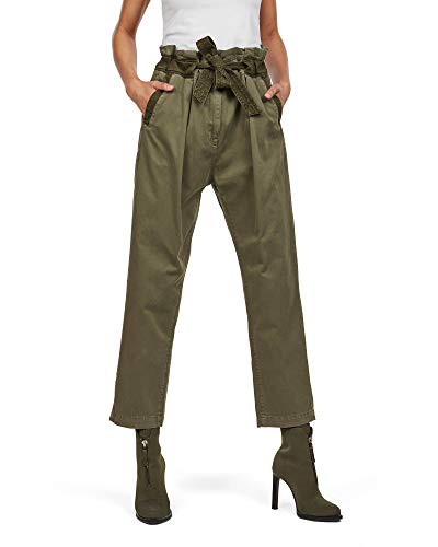 G-STAR RAW Damskie spodnie Bronson Army High Waist Paperbag, Zielony (Dk Shamrock 9497-7159), 30W x 30L