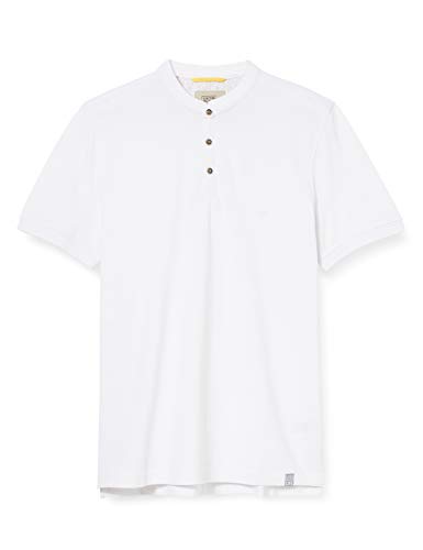 camel active Męska koszulka polo z rękawami do łokci, biały, M