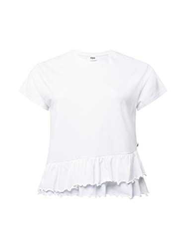 Urban Classics Damska koszulka z krótkim rękawem Organic Volant Tee, biały, 5XL