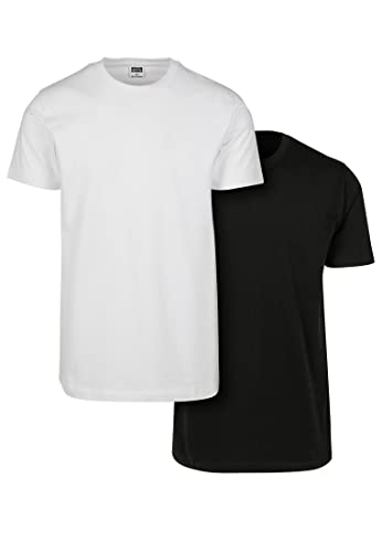 Urban Classics Męski T-shirt Basic Tee 2-pak, czarny/biały, 3XL
