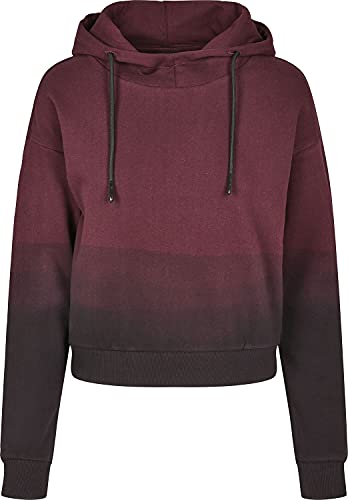 Urban Classics Damska bluza z kapturem Dip Dye Hoody, wielokolorowy (Black/Redwine 02248), L