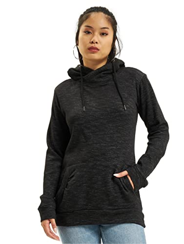 Urban Classics Damska bluza z kapturem Slub Terry High Neck Hoody z kapturem, wielokolorowy (Blk/Wht 00050), XL
