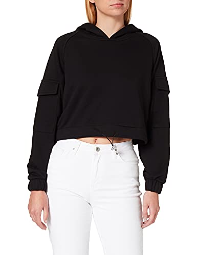 Urban Classics Damska bluza z kapturem z kapturem, czarny, XS
