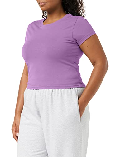 Urban Classics Damska koszulka ze streczu z dżerseju cropped Tee, Duskviolet, 4XL