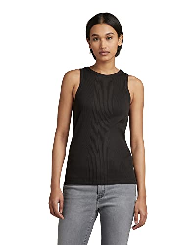 G-STAR RAW Damski tank top Engineered Rib, Czarny (Dk Black D19323-c678-6484), S