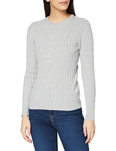 GANT Damski sweter ze streczu Cotton Cable Crew