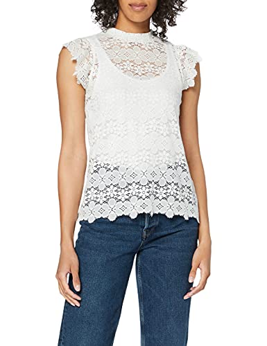 JdY Damska bluzka Jdyblond S/L Top JRS Noos, Cloud Dancer/Szczegóły: dtm Button, S