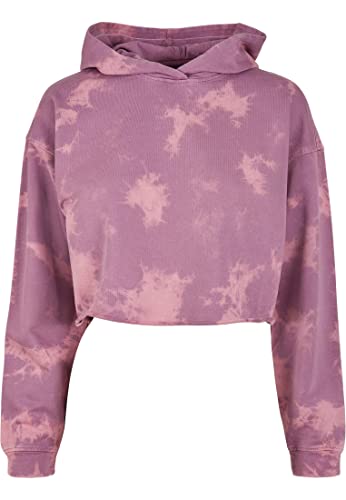 Urban Classics Damski sweter z kapturem Oversized Short Bleached Hoody, Dusk Violet, 4XL