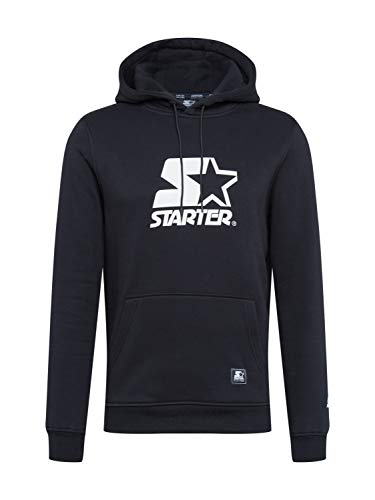 Starter męska bluza z kapturem z klasycznym logo, męski sweter z logo z przodu i napisem od Starter, rozmiary S-XXL, dostępny w wielu kolorach, czarny, M