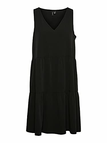 VERO MODA Damska sukienka Vmolivia Sl Peplum Dress Ga Color, czarny, XS