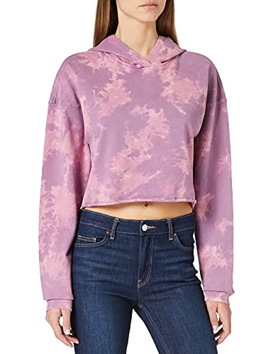 Urban Classics Damska bluza z kapturem, oversize, z bleached, czarny/szary, XL