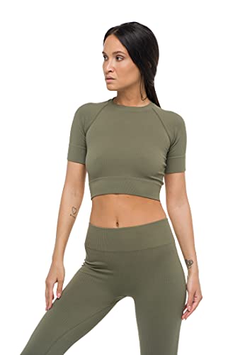 Heart And Soul Damski biustonosz Sportivo Donna-T-Shirt-Infinity Sport-BH, oliwkowy, jeden rozmiar