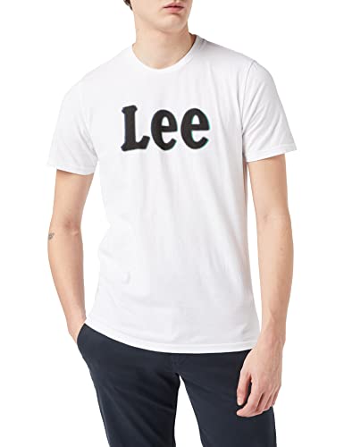 Lee Męski T-shirt z logo Distorted