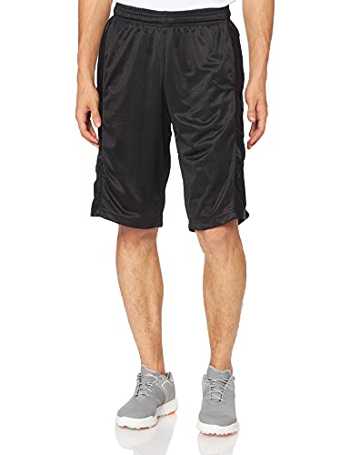 Southpole Męskie szorty do koszykówki, szorty z siateczki, dostępne w wielu kolorach, krótkie spodenki sportowe dla mężczyzn, rozmiary S - XXL, czarny/czarny, S