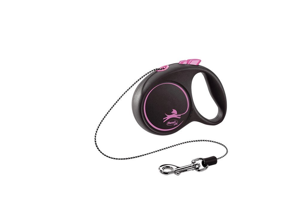 Flexi Smycz oryginalna Black Design różowa XS 3m do 8kg linka 803321