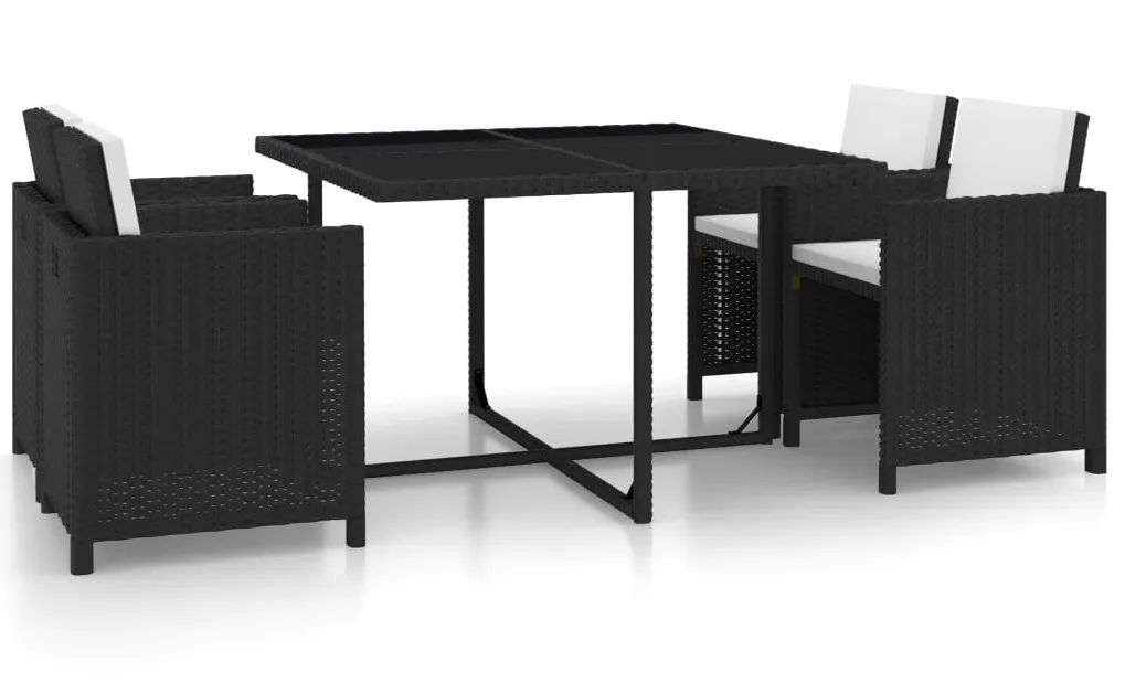 Elior Czarny 5-częściowy zestaw nowoczesnych mebli ogrodowych T5-S42