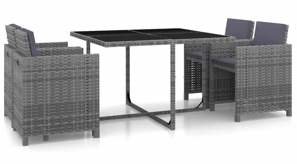 Szary 5-częściowy zestaw nowoczesnych mebli ogrodowych L5-W24