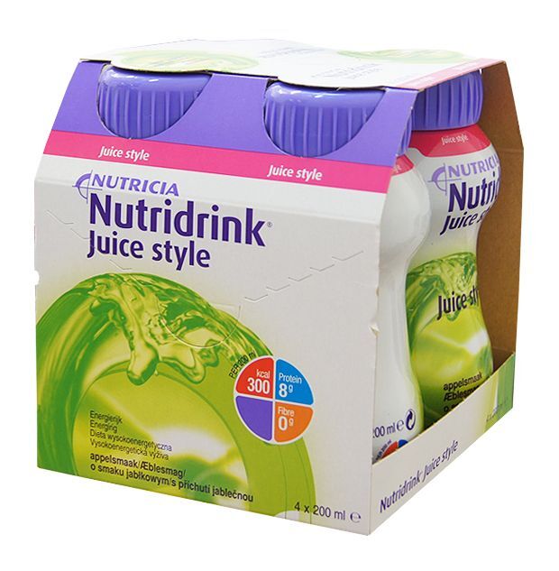 NUTRICIA NUTRIDRINK JUICE STYLE SMAK JABŁKOWY 4 x 200 ml