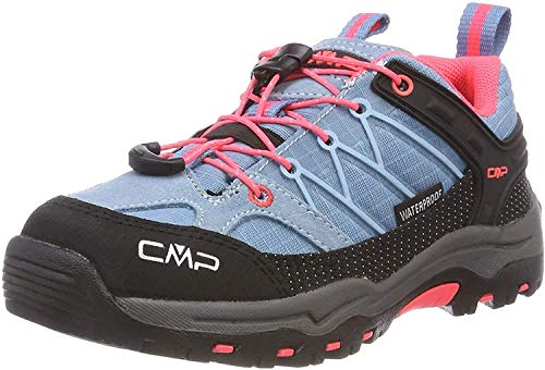 CMP – F.lli Campagnolo Unisex Kids Rigel Low Shoe Wp półbuty trekkingowe i do wędrówek, turkusowy - turkusowy Clorophilla Red Fluo 89 bd - 33 EU