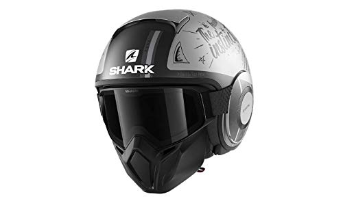 Kask motocyklowy Shark Strik Tribute RM Mat SAA, czarny/szary, XS
