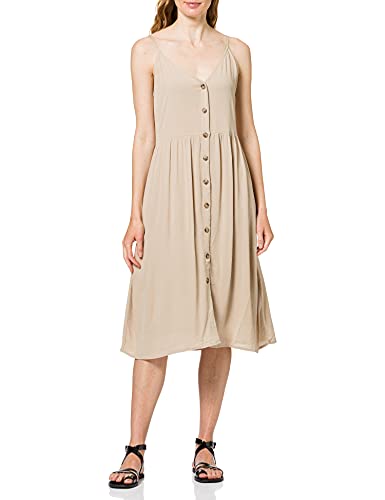 Vila Damska sukienka Visanne S/L Midi Dress/Su, Humus/Szczegóły: solidny, 34 PL