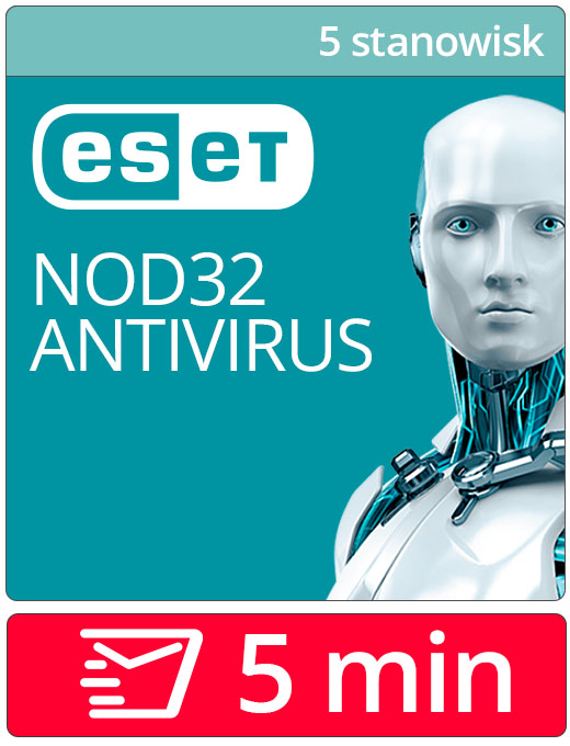 ESET NOD32 Antivirus 2026 (odnowienie 5 stanowisk, 36 miesięcy)