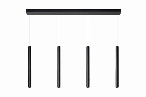 Lucide LORENZ Czarna LED ściemnialna 4x4W 3000K Lampa wisząca 74403/04/30