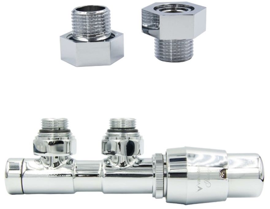 Varioterm Zawór termostatyczny TWINS ze złączką PEX/CU /GZ1/2 - chrom instalacja 1/2 - GZ1/2 prawa TSGS0202CFK/P(GZ1/2)