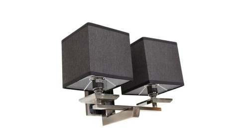 Lumina Deco LAMPA ŚCIENNA KINKIET Z CZARNYMI ABAŻURAMI FIANELO W2 LDW 1248-2 (BK)