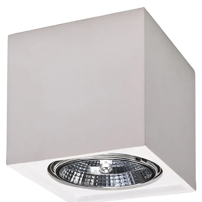 Biały minimalistyczny plafon z ceramiki W3-G55