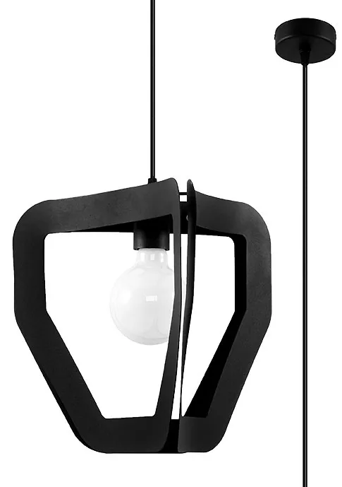 Czarna industrialna lampa wisząca M2-G35