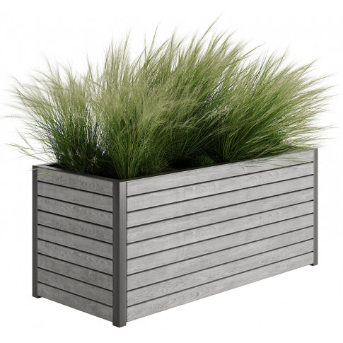 Szara drewniana skrzynka ogrodowa L7-H57