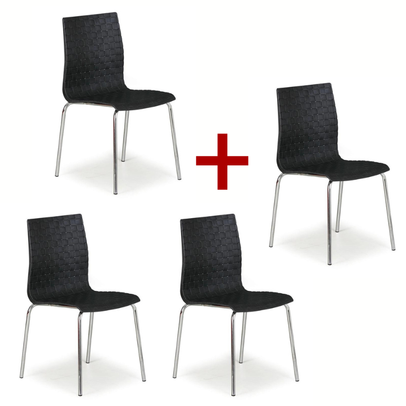 B2B Partner Krzesło plastikowe MEZZO 3+1 GRATIS, czarne 4x1850 black