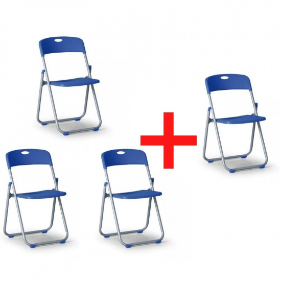 B2B Partner Składane krzesło CLACK 3+1 GRATIS, niebieskie 4x1071 blue